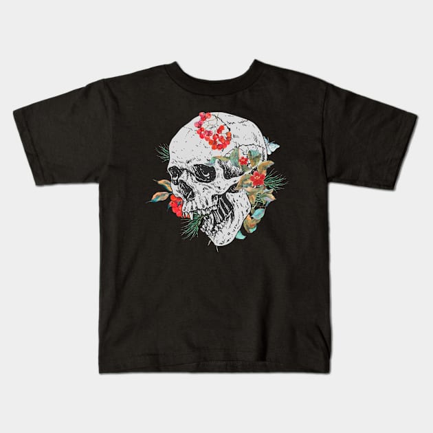 Bones And Botany Retro Look Kids T-Shirt by NICHE&NICHE